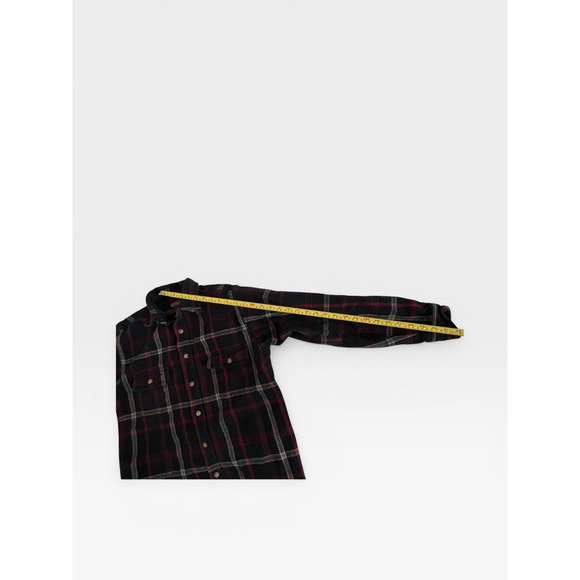 Moose Creek Mens Large Tall Flannel Shirt Navy Red Plaid Cotton Button Down - Picture 2 of 10